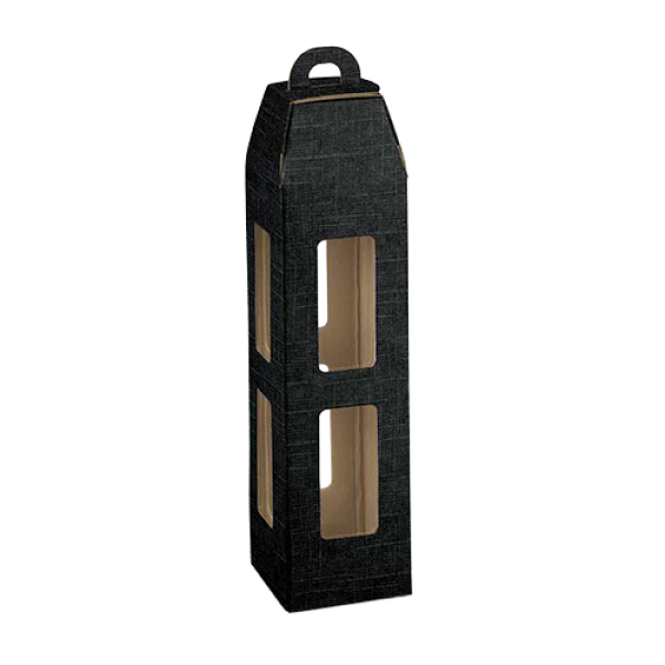 Lantaarn flesverpakking van zwart karton