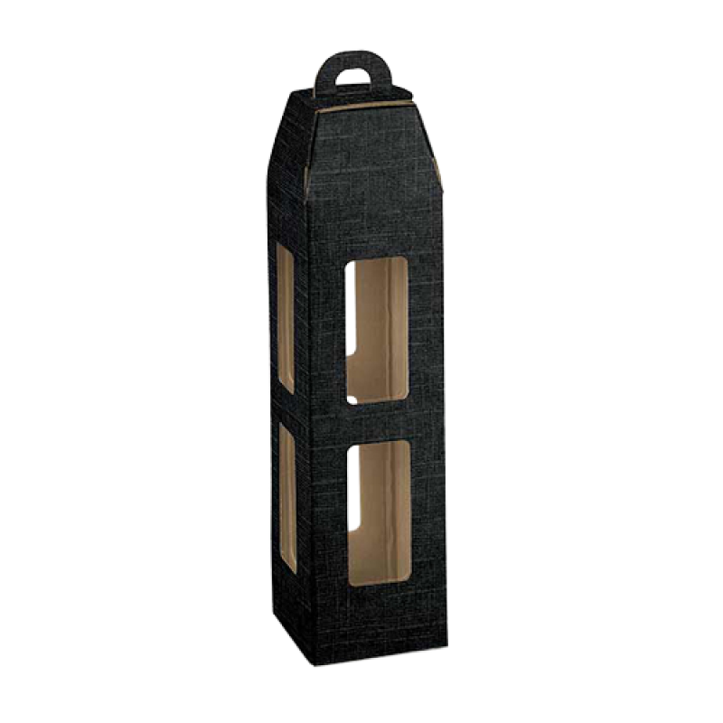 Lantaarn flesverpakking van zwart karton