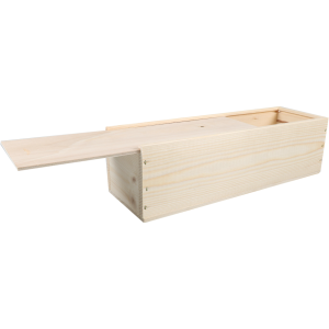 Wijnkist, hout, 1 fles, incl. deksel,
